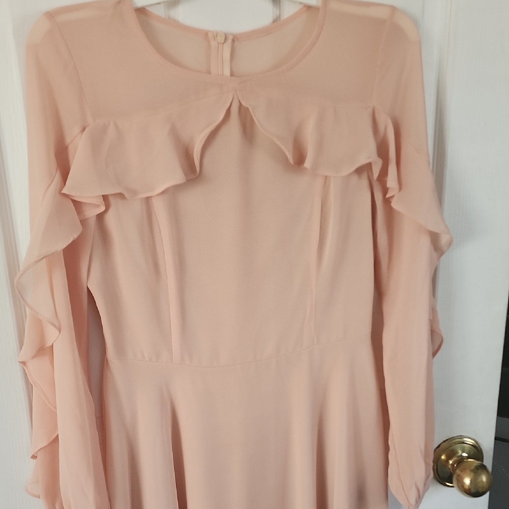 Elegant Pink Ruffle Dress